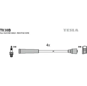 Zapalovací kabel Sada kabelů pro zapalování TESLA T838B
