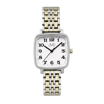 Hodinky JVD Dámské pozlacené bicolor ocelové hranaté hodinky JVD J4196.3 ( )