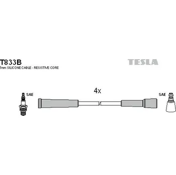Zapalovací kabel Sada kabelů pro zapalování TESLA T833B