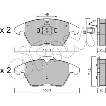 Brzdová destička Sada brzdových destiček, kotoučová brzda CIFAM 822-548-2