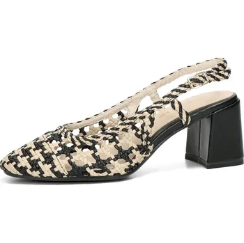 Dámské lodičky Tamaris dámské módní lodičky s otevřenou patou - béžovo černé