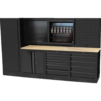 SP Tools Sestava dílenského nábytku SPT USA - SPUSS209 Pracovní deska:: dřevěná