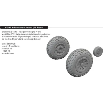 Plastikový model Eduard 1/72 P-51D wheels oval tread (EDUARD)
