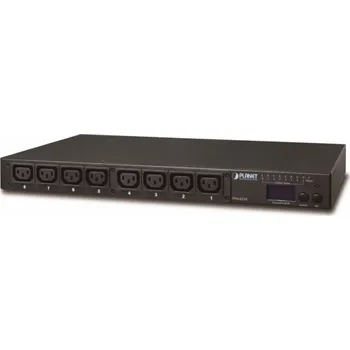 Switch Planet IPM-8220, IP ovládání 8x zásuvek 230V/10A, LED+displej, wattmetry, možnost senzoru, rackmount 19/1U