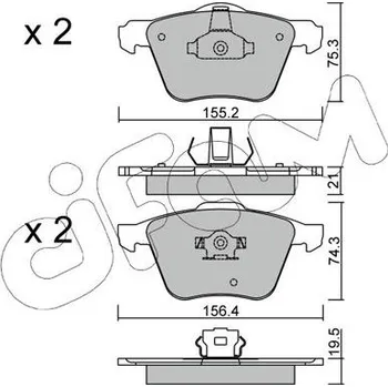 Auto-moto Sada brzdových destiček, kotoučová brzda CIFAM 822-599-0