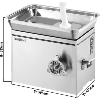 Kuchyňský mlýnek G.Gastro Commercial Electric Meat Mincer #22 - Heavy-Duty - 350 kg/h - IP55 cooling - 4.5/10 mm discs