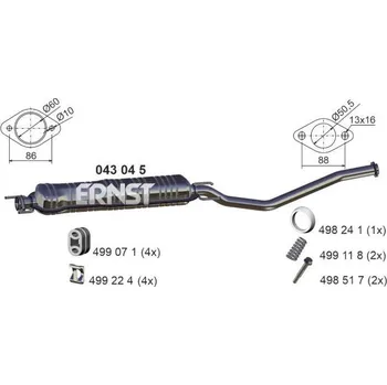 Auto-moto Stredni tlumic vyfuku ERNST 043045