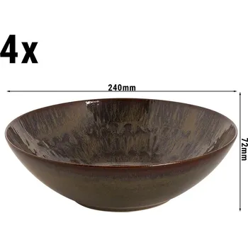 G.Gastro (4 Kusy) Vittoria - Mísa - Ø 24 cm - hnědá
