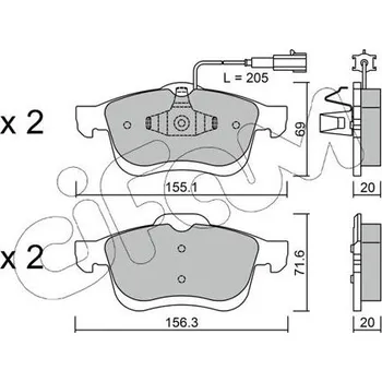 Auto-moto Sada brzdových destiček, kotoučová brzda CIFAM 822-824-1