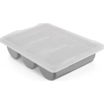 Příborník do zásuvky G.Gastro Zásobník na příbory se 3 přihrádkami vč. víka - šedý