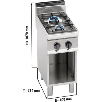Sporák G.Gastro Plynový sporák 2 hořáky (14 kW) - s pilotním plamenem