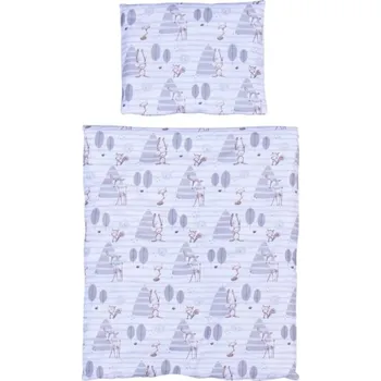 Sada do kočárku bavlna 4-díl - LESNÍ ZVÍŘÁTKA se šedou - Scarlett