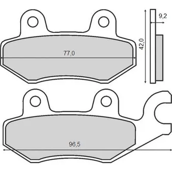 Brzdová destička BRENTA brzdové destičky KH197 (organické) HONDA XL 125 VARADERO 01-11, VT 125C, KYMCO 50/125/200/250/300 (BRENTA brzdové destičky KH197 (organické) HONDA XL 125 VARADERO 01-11, VT 125C, KYMCO 50/125/200/250/300)