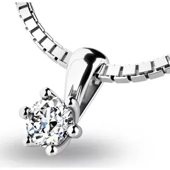 Přívěsek Dámský přívěsek žluté zlato 585/1000 bílé 10887-B-ZIR délka řetízku 42cm