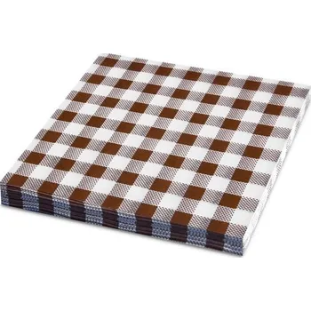 Papírový ubrousek Ubrousek 3vrstvý Karo hnědý 33 x 33 cm [20 ks]