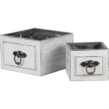 Květináč Obal dřevěný AB2195 - sada 2ks - SLEVA 3% s kodem radost25