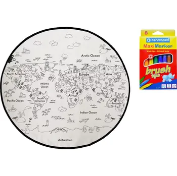 Koberec Butter Kings KOBEREC OMALOVÁNKY Colouring world bílá, černá 130x130 (průměr) kruh - SLEVA 3% s kodem radost25