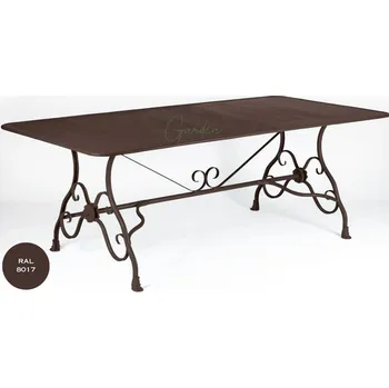 Zahradní stůl Kovový stůl Arras Dining Table T3 - 200x90cm Barva: Chocolate Brown - 8017, Galvanizace: Nic