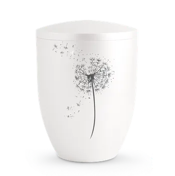 Smuteční dekorace Ekologická urna Pampeliška - Bílá