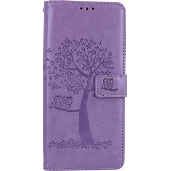 Pouzdro na mobilní telefon Pouzdro Xiaomi Redmi 12C knížkové Světle fialový strom sovičky (kryt neboli obal na Xiaomi Redmi 12C)