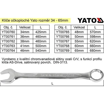 Ruční nářadí YATO Očkoplochý klíč 48mm CrV