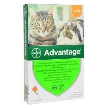 Antiparazitikum pro kočku Bayer Animal Health Advantage pro malé kočky a králíky (do 4kg) Varianta: 40mg 4x0,4mg