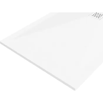 Sprchová vanička Mexen Stone+ obdélníková kompozitová vanička 130x80 cm, bílá, bílý kryt 44108013-W