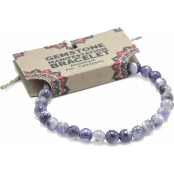 Drahý kámen Ancient Wisdom Náramek s drahými kameny pro manifestaci Klid Ametyst