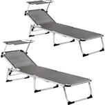 Garden King Zahradní lehátko se stříškou 2 ks šedé