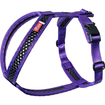 Postroj pro psa Tamer Perforovaný postroj SOFTY | fialovočerný velikost postroje: 2 - obvod krku 28-33 cm - obvod hrudníku 46-56 cm