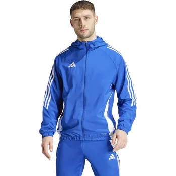 Pánská bunda Šusťáková bunda Adidas Tiro 24 Windbreaker světle modro bílá Velikost: 140
