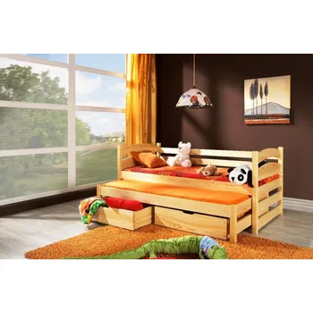 Dětská postel Dřevěná postel TOSIA 180X80cm s přistýlkou a úložným prostorem masiv