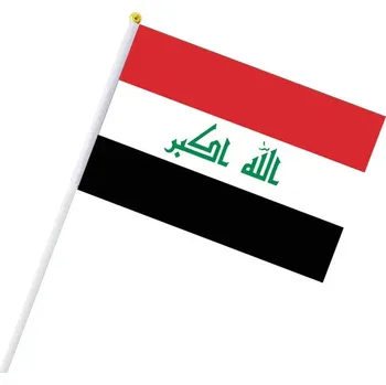 Vlajka Irák 14 x 21 cm na plastové tyčce