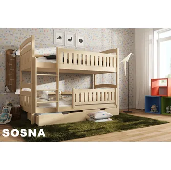 Dětská postel Dětská patrová postel IGNAC 200x90 cm s úložným prostorem masiv