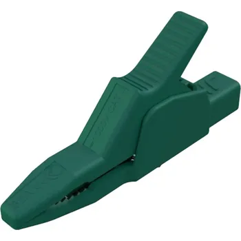 Krokosvorka SKS Hirschmann AK 2 B 2540 I gn bezpečnostní krokosvorka, konektor 4 mm, CAT II 1000 V, zelená