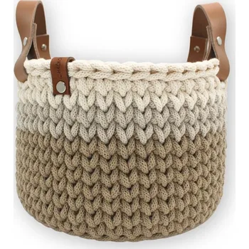 Úložný box Háčkov Kulatý háčkovaný košík - Ombré