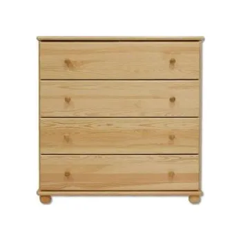 Ložnice Masivní dřevěná komoda 4 zásuvky BM119 -100x100x47 cm