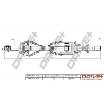 Poloosa kola Hnací hřídel Dr!ve+ DP2110.10.1028