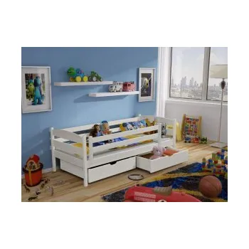 Dětská postel Postel Zuzka s úložným prostorem 80x180 cm masiv BÍLÁ