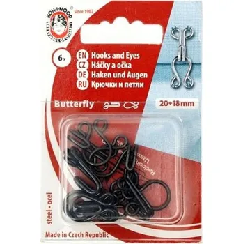 Háčky a očka velikost 20+18 varianta černý nikl