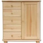 Dřevěná komoda DN152 borovice masiv 85x92x42 cm NELAKOVANÁ