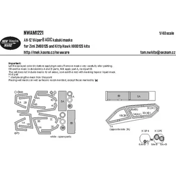 Plastikový model New Ware 1/48 Mask AH-1Z Viper BASIC (ZIMI/KITTYH)
