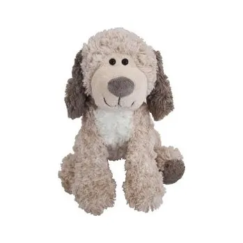 plyšák Piesek z białym brzuszkiem ecru 20cm