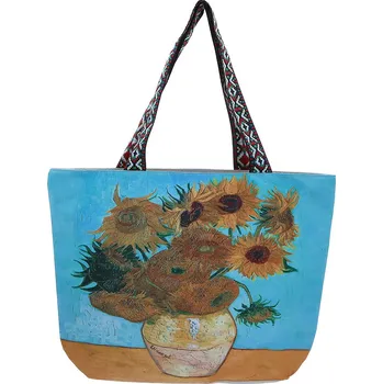 Carmani® Carmani - Taška na zip s oboustranným potiskem V. van Gogh Slunečnice - 54x40x17 cm