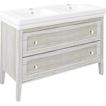 Nábytek CROSS umyvadlová skříňka 116x77,5x49,5cm, 2x zásuvka, starobílá