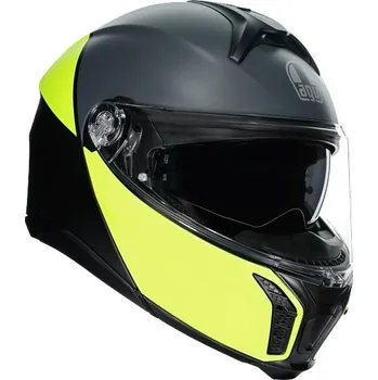 Helma na motorku AGV přilba TOURMODULAR Balance matt black/fluo yellow/grey - XS