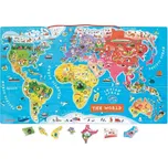 Mapa světa - magnetické vkládací puzzle 92 ks (anglická)