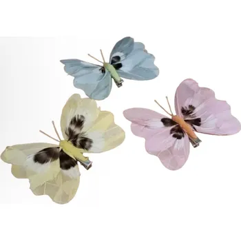 Sada barevných motýlků se sponou (3ks)