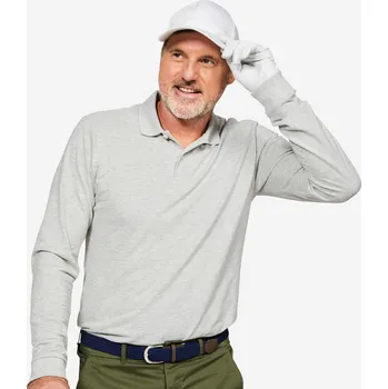 INESIS Pánské golfové polo s dlouhým rukávem MW500 3XL ŠEDÁ