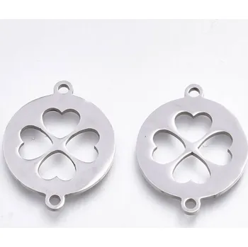 Dětské navlékací korálky Pro Háčkování Mezidíl čtyřlístek 20 x 16 mm ocel